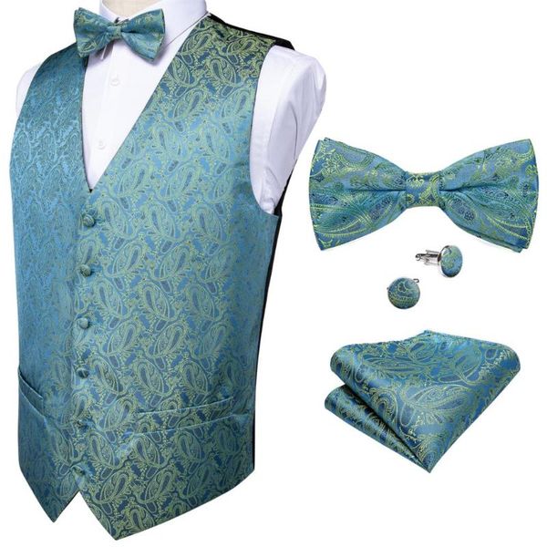 men's vests classic party wedding paisley jacquard blue waistcoat barry.wang silk vest pocket square bow tie cufflinks set dibangu, Black;white
men's vests classic party wedding paisley jacquard blue waistcoat barry.wang silk vest pocket square bow tie cufflinks set dibangu, Black;white