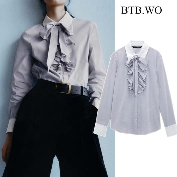 women's blouses & shirts btb.wo blouse women elegant solid bow tie neck vintage long sleeve female chic, White
women's blouses & shirts btb.wo blouse women elegant solid bow tie neck vintage long sleeve female chic, White