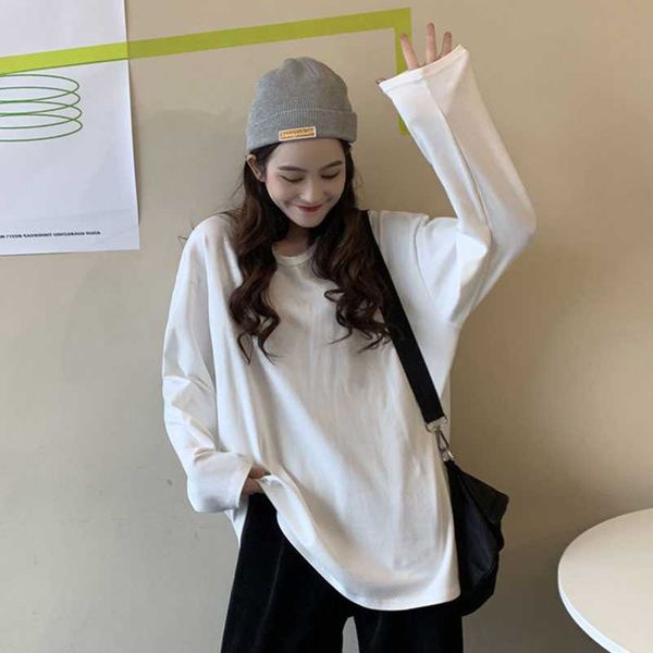 women's t-shirt 2021 autumn o-neck siold woman long sleeve shirt oversized korean style plus size loose women shirts, White
women's t-shirt 2021 autumn o-neck siold woman long sleeve shirt oversized korean style plus size loose women shirts, White