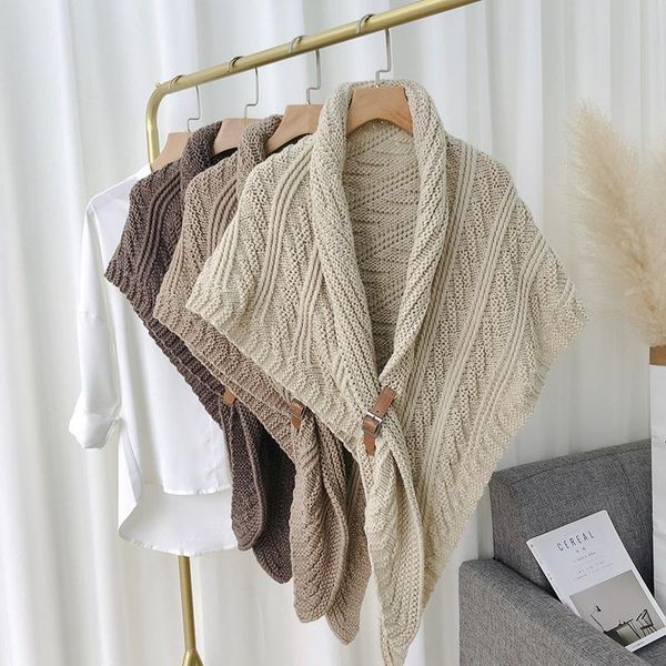 scarves 2021 style warm shawls thickened triangle cape oversize large knitted scarf with button women's solid color, Blue;gray
scarves 2021 style warm shawls thickened triangle cape oversize large knitted scarf with button women's solid color, Blue;gray