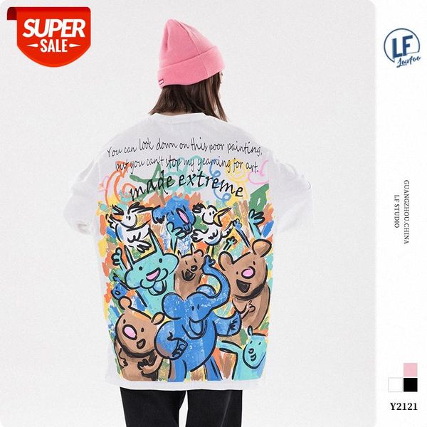 lawfoo men's clothing graffiti animal print loose long-sleeved t-shirt #he0u, White;black
lawfoo men's clothing graffiti animal print loose long-sleeved t-shirt #he0u, White;black
