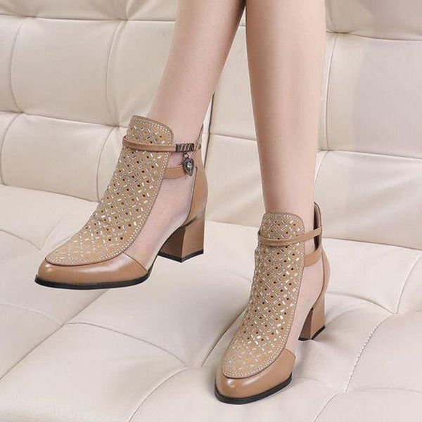 boots 2021 sandals cowhide genuine leather women high heeeld mesh shoes square heel pointed toe woman summer heels back zip, Black
boots 2021 sandals cowhide genuine leather women high heeeld mesh shoes square heel pointed toe woman summer heels back zip, Black