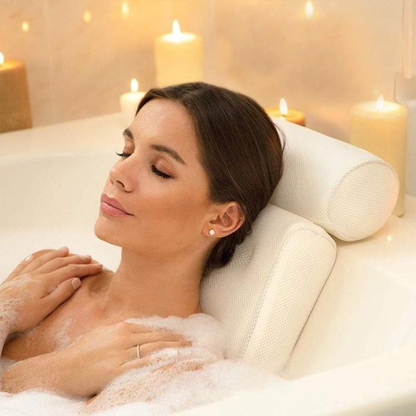 pillow bath tub spa 3d mesh non-slip cushioned bathtub head rest with suction cups for neck and back bathroom supply
pillow bath tub spa 3d mesh non-slip cushioned bathtub head rest with suction cups for neck and back bathroom supply