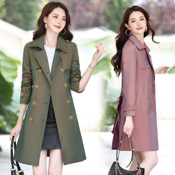 women's trench coats british style windbreaker mid-length 2021 spring and autumn temperament double-breasted casual jacket, Tan;black
women's trench coats british style windbreaker mid-length 2021 spring and autumn temperament double-breasted casual jacket, Tan;black