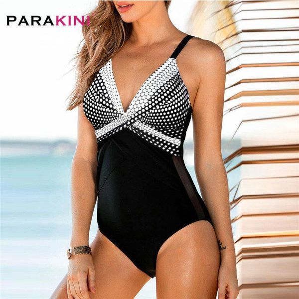 parakini plus size spaghetti strap monochrome striped one piece swimwear push up women swimsuit large size swimming monokini