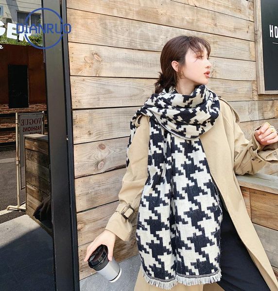 scarves dianruo autumn winter black white scarf korean fashion double side imitation cashmere thickened warm shawl q487, Blue;gray
scarves dianruo autumn winter black white scarf korean fashion double side imitation cashmere thickened warm shawl q487, Blue;gray