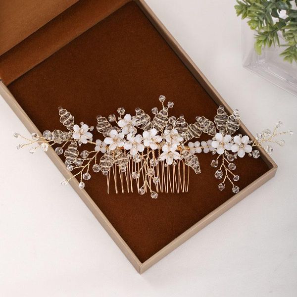 hair clips & barrettes fashion bride gold combs jewelry handmade white flower rhinestones wedding accessories prom ornaments for female, Golden;silver
hair clips & barrettes fashion bride gold combs jewelry handmade white flower rhinestones wedding accessories prom ornaments for female, Golden;silver