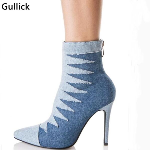boots pointed toe ankle blue match denim gladiator heels fashion short for women back zip, Black
boots pointed toe ankle blue match denim gladiator heels fashion short for women back zip, Black