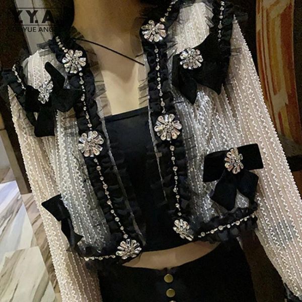 women's jackets designer women crystal beading short jacket summer hollow out coat ladies party shiny diamonds bowknot ruffles, Black;brown
women's jackets designer women crystal beading short jacket summer hollow out coat ladies party shiny diamonds bowknot ruffles, Black;brown