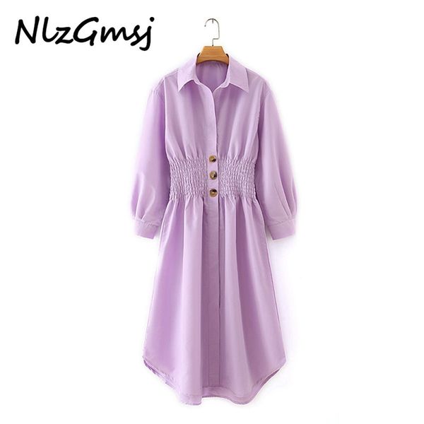 fashion women solid violet shirt dress long sleeve strethy waist ladies work midi vestidos 210628, Black;gray
fashion women solid violet shirt dress long sleeve strethy waist ladies work midi vestidos 210628, Black;gray