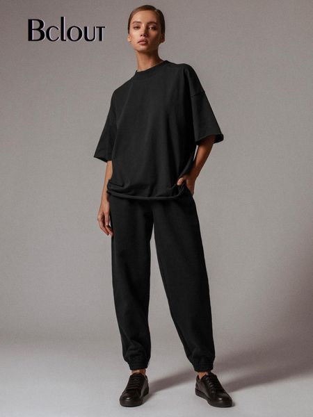 bclout white black casual basic cotton women suit half sleeve tshirt and elastic waist pants two piece set spring streetwear, Gray
bclout white black casual basic cotton women suit half sleeve tshirt and elastic waist pants two piece set spring streetwear, Gray