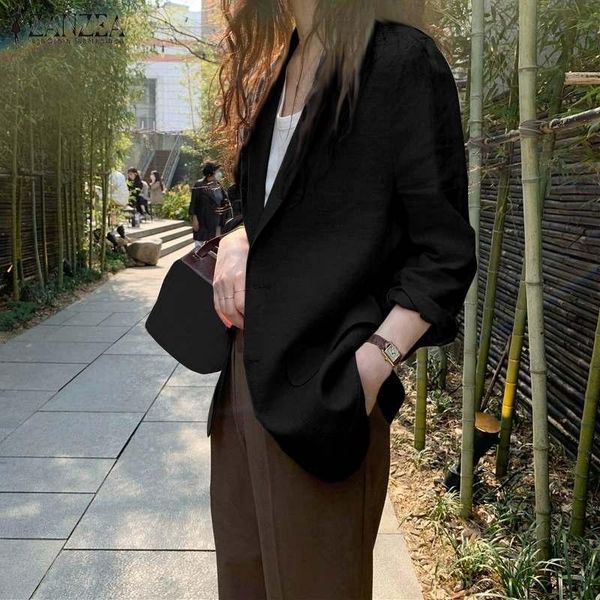 women's suits & blazers autumn thin coats 2022 fashion solid blazer casual long sleeve single button outwears female overcoats, White;black
women's suits & blazers autumn thin coats 2022 fashion solid blazer casual long sleeve single button outwears female overcoats, White;black