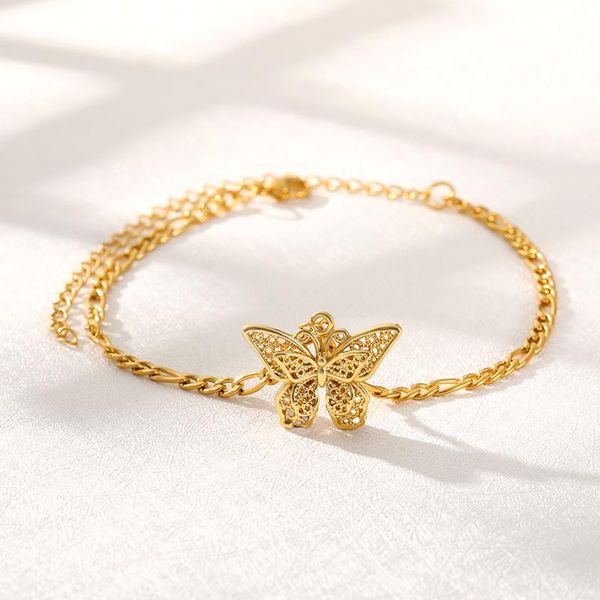 beaded, strands butterfly bracelet for women stainless steel rose gold silver color female charm chain fashion bff jewelry, Black
beaded, strands butterfly bracelet for women stainless steel rose gold silver color female charm chain fashion bff jewelry, Black