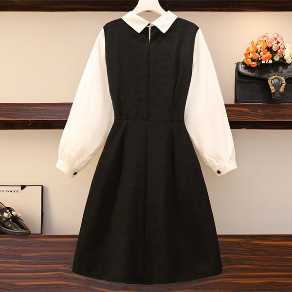 beautiful female sweet black bow slices long sleevehigh waist button decoration at knee height party dress big clothes lkz7, White
beautiful female sweet black bow slices long sleevehigh waist button decoration at knee height party dress big clothes lkz7, White