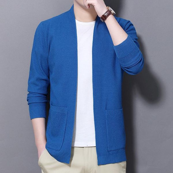 men's sweaters autumn and spring sweater solid color trend cardigan knitted bottomed shirt, White;black
men's sweaters autumn and spring sweater solid color trend cardigan knitted bottomed shirt, White;black