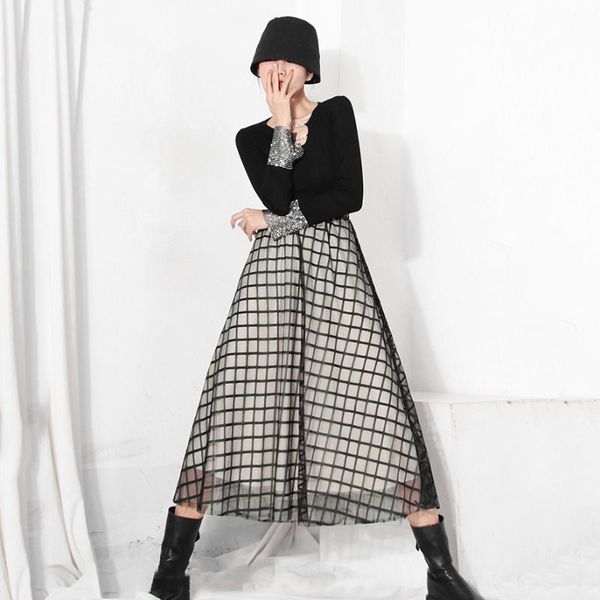 skirts a-line all-match korean style skirt for women 2021 autumn mesh high waist multi layer fashion mid-calf length, Black
skirts a-line all-match korean style skirt for women 2021 autumn mesh high waist multi layer fashion mid-calf length, Black