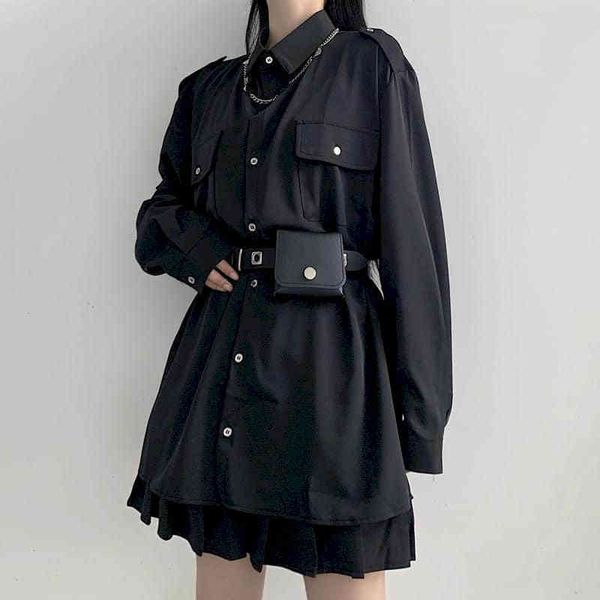 gothic punk black shirt women blouse new harajuku dark loose casual autumn tooling long sleeve student all-match 210225, White 
gothic punk black shirt women blouse new harajuku dark loose casual autumn tooling long sleeve student all-match 210225, White