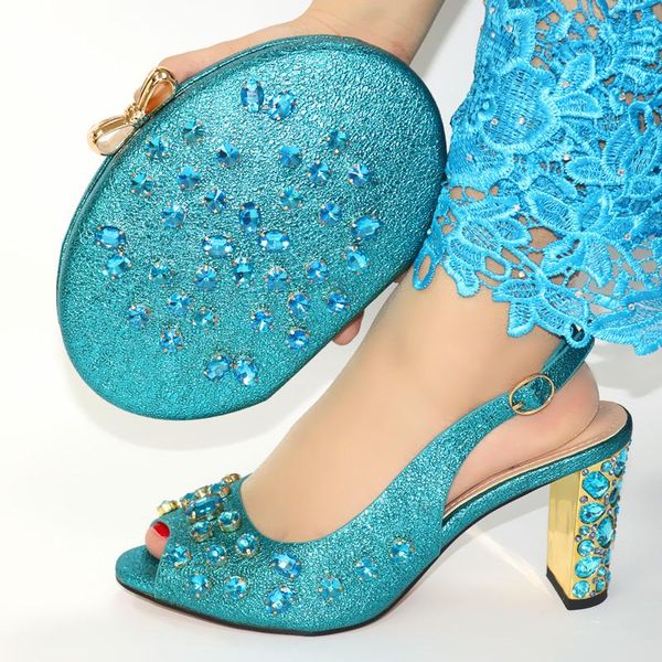dress shoes 2021 est african lady sky blue color and bags set decorated with rhinestone for wedding party, Black
dress shoes 2021 est african lady sky blue color and bags set decorated with rhinestone for wedding party, Black