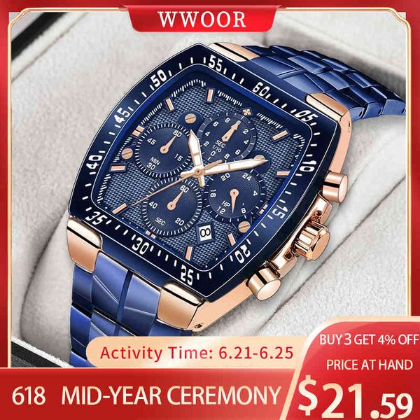 watches wwoor men chronograph sport for fashion square brand luxury stainless steel waterproof quartz watch reloj hombre, Slivery;brown
watches wwoor men chronograph sport for fashion square brand luxury stainless steel waterproof quartz watch reloj hombre, Slivery;brown