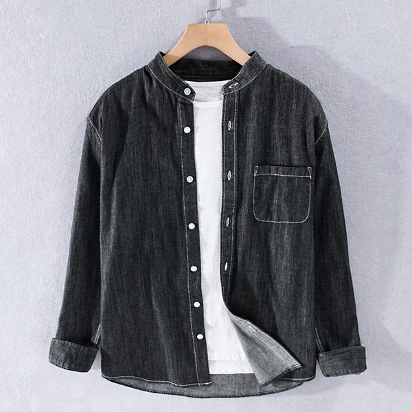 2021 new 100% cotton long sleeve denim black brand fashion for men trend comfortable shirt mens solid shirts male camisa t9ee, White;black
2021 new 100% cotton long sleeve denim black brand fashion for men trend comfortable shirt mens solid shirts male camisa t9ee, White;black