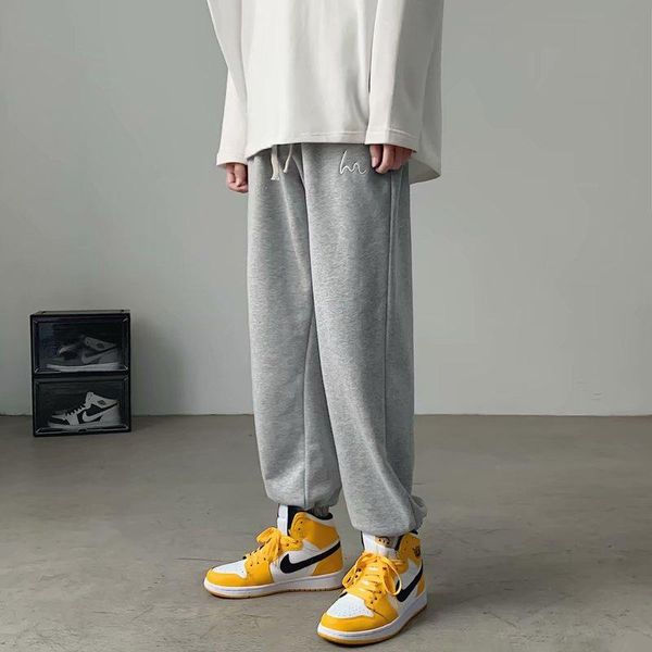 men's pants man casual tie leg straight men cotton color oversize trousers male warm korean streetwear, Black
men's pants man casual tie leg straight men cotton color oversize trousers male warm korean streetwear, Black