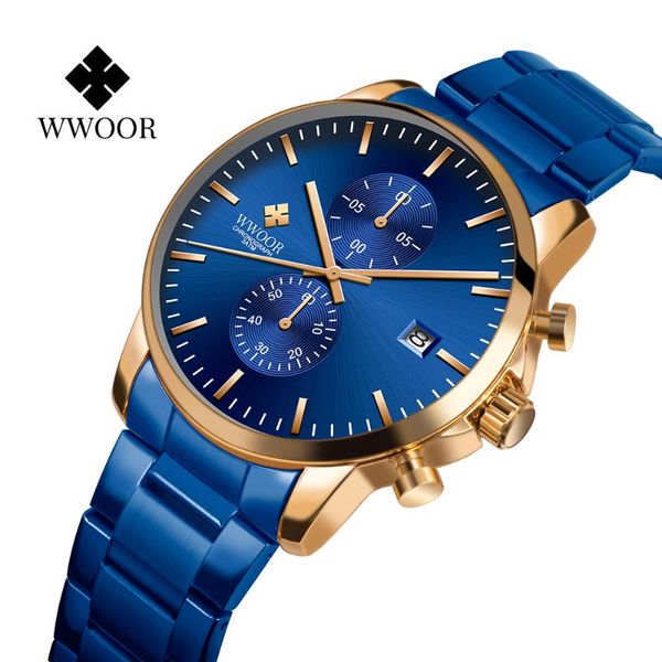wristwatches 2021 wwoor fashion men's watch with stainless steel sports chronograph quartz men relogio masculino, Slivery;brown
wristwatches 2021 wwoor fashion men's watch with stainless steel sports chronograph quartz men relogio masculino, Slivery;brown