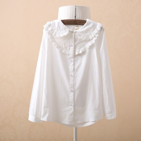 merry pretty white blouse women long sleeve cotton womens and blouses sweet peter pan collar girl blusas mujer de moda 210601
merry pretty white blouse women long sleeve cotton womens and blouses sweet peter pan collar girl blusas mujer de moda 210601
