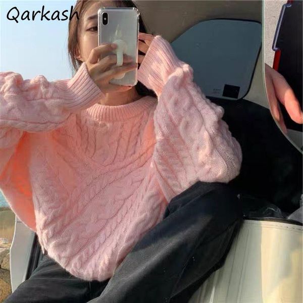 women's sweaters pink pullovers women cropped minimalist sweet style solid ins autumn maiden soft knitting casual female preppy college, White;black
women's sweaters pink pullovers women cropped minimalist sweet style solid ins autumn maiden soft knitting casual female preppy college, White;black