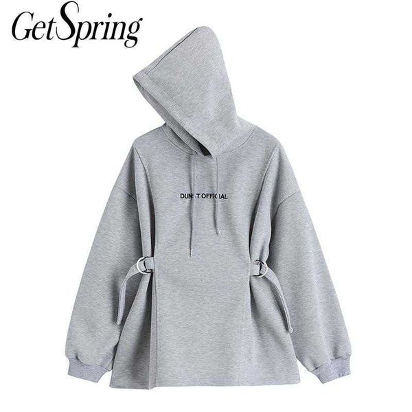 getspring women hoodies bandage black gray sweatshirt coats patchwork letter casual loose fashion 210601
getspring women hoodies bandage black gray sweatshirt coats patchwork letter casual loose fashion 210601
