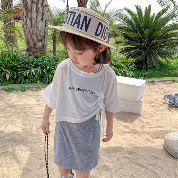 girls' summer suit girls' korean style suspender skirt children's short sleeve two piece set, White
girls' summer suit girls' korean style suspender skirt children's short sleeve two piece set, White