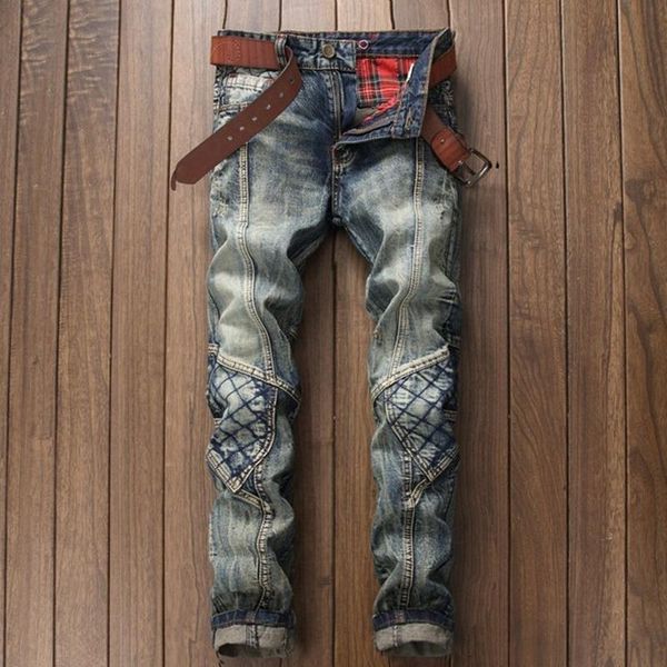 men's jeans original design vintage blue mosaic fashion trendsetters ripped straight leg nightclub pants motorcycle trousers
men's jeans original design vintage blue mosaic fashion trendsetters ripped straight leg nightclub pants motorcycle trousers