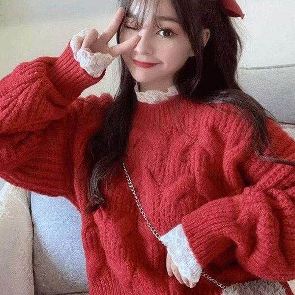 women's sweaters lantern sleeve round neck cable-knit sweater female idle style autumn and winter, White;black
women's sweaters lantern sleeve round neck cable-knit sweater female idle style autumn and winter, White;black