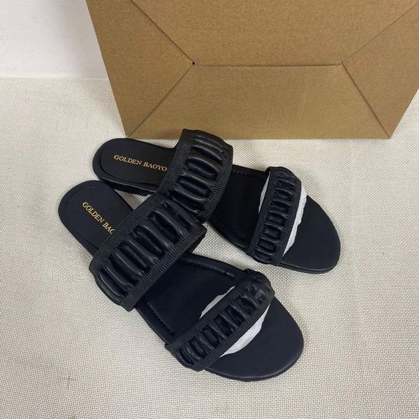 slippers women's flip flops summer shoes woman big size fashion pleated outside comfortable leather female leisure slides, Black
slippers women's flip flops summer shoes woman big size fashion pleated outside comfortable leather female leisure slides, Black