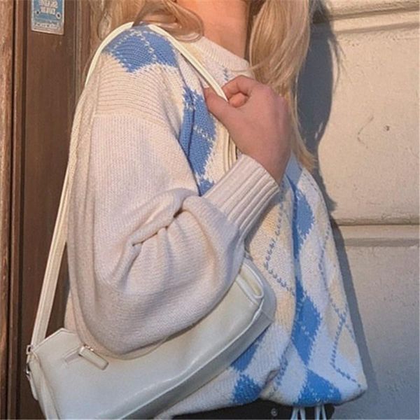 yyxz autumn fashion loose print argyle contrast color plaid o-neck long sleeve pullover sml woman casual sweaters lady knitwear, White;black
yyxz autumn fashion loose print argyle contrast color plaid o-neck long sleeve pullover sml woman casual sweaters lady knitwear, White;black
