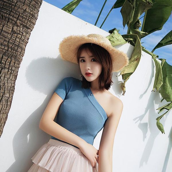 asymmetric off shoulder slant shoulder solid color knitted shirt women's tight o-neck short sleeve t-shirt solid color, White
asymmetric off shoulder slant shoulder solid color knitted shirt women's tight o-neck short sleeve t-shirt solid color, White