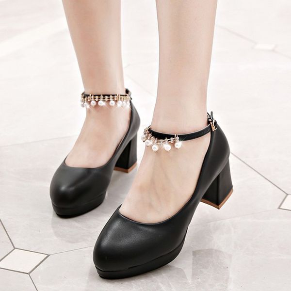 dress shoes rimocy women's square-heeled shoes, high-end party shoes with chain sweet pearl and white buckle bqua, Black
dress shoes rimocy women's square-heeled shoes, high-end party shoes with chain sweet pearl and white buckle bqua, Black