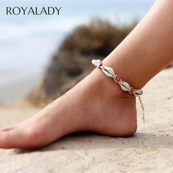 

anklets shell anklet for women bohemian sandal summer beach barefoot bracelet ankle on leg female foot jewelry bijou accessory, Red;blue