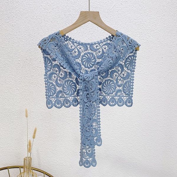 bow ties women hollow out floral lace big shawl wrap fake collar crochet tie knot front cotton scarf decorative short poncho cape, Black;gray
bow ties women hollow out floral lace big shawl wrap fake collar crochet tie knot front cotton scarf decorative short poncho cape, Black;gray