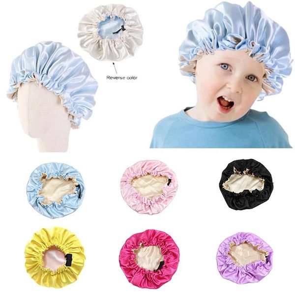 caps & hats kids soft reversible satin bonnet double layer adjustable size sleep night cap baby hat for 2-7 years children, Yellow
caps & hats kids soft reversible satin bonnet double layer adjustable size sleep night cap baby hat for 2-7 years children, Yellow