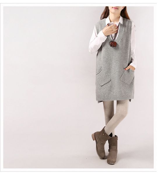 cyjr 2021 women's nightgown new korean autumn with long knitted neckline in the form of pocket sweater vest sleeveless kyd9, White;black
cyjr 2021 women's nightgown new korean autumn with long knitted neckline in the form of pocket sweater vest sleeveless kyd9, White;black