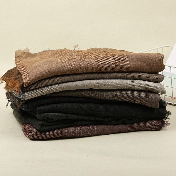 scarves spring and autumn tr cotton linen woven grid stitched scarf travel sunscreen beach foreign trade gauze shawl., Blue;gray
scarves spring and autumn tr cotton linen woven grid stitched scarf travel sunscreen beach foreign trade gauze shawl., Blue;gray
