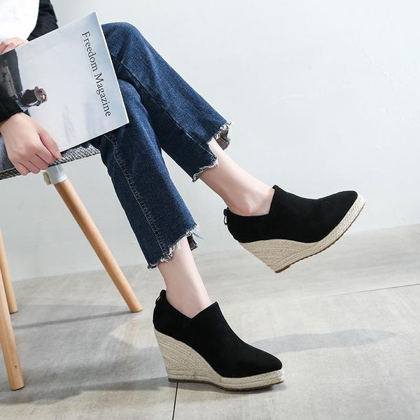 dress shoes spring autumn women's 10cm super high heels model wedges casual women pumps chaussure femme, Black
dress shoes spring autumn women's 10cm super high heels model wedges casual women pumps chaussure femme, Black