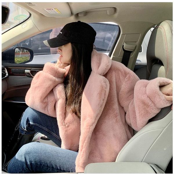 women's fur & faux women 2021 winter fashion imitation mink jackets female short warm coats ladies solid color loose outwear m608, Black
women's fur & faux women 2021 winter fashion imitation mink jackets female short warm coats ladies solid color loose outwear m608, Black