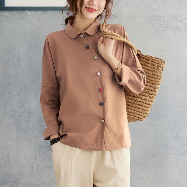 women's blouses & shirts harajuku casual shirt minimalist inclined button up cotton linen women vintage loose fall chic oversized, White
women's blouses & shirts harajuku casual shirt minimalist inclined button up cotton linen women vintage loose fall chic oversized, White