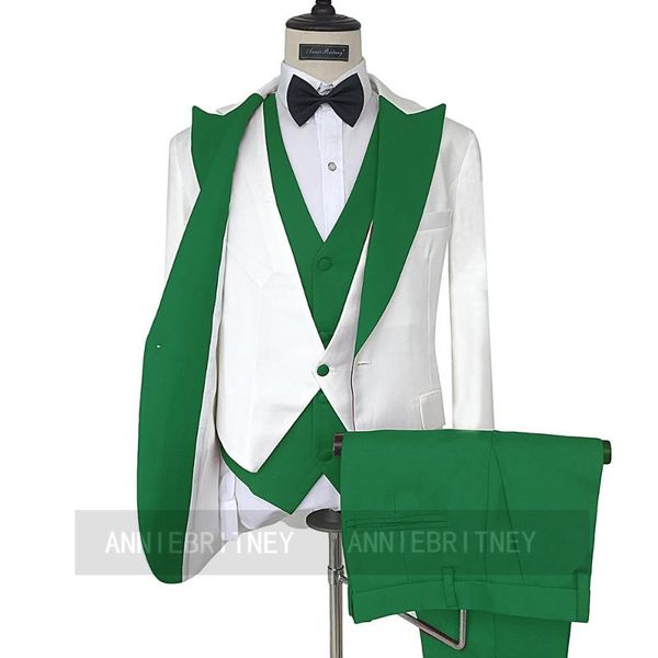 men's suits & blazers latest white green wedding men suit 3 pcs fashion slim fit dinner party prom dress tuxedo blazer stitching color, White;black
men's suits & blazers latest white green wedding men suit 3 pcs fashion slim fit dinner party prom dress tuxedo blazer stitching color, White;black