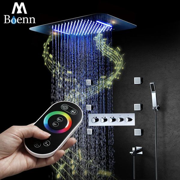 m boenn bluetooth music led showerheads bathroom faucet rain shower system ceiling shower panel 580*380mm concealed mixer brass
m boenn bluetooth music led showerheads bathroom faucet rain shower system ceiling shower panel 580*380mm concealed mixer brass