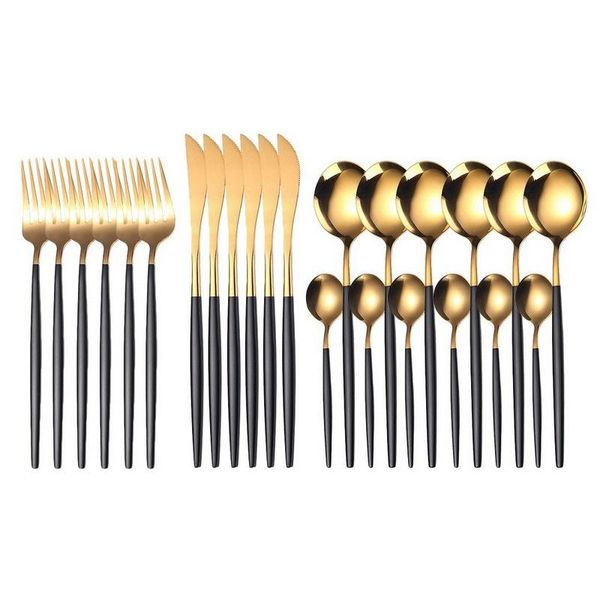forks black gold dinnerware set fork spoon knife cutlery 24 pieces stainless steel complete tableware sets kitchen
forks black gold dinnerware set fork spoon knife cutlery 24 pieces stainless steel complete tableware sets kitchen