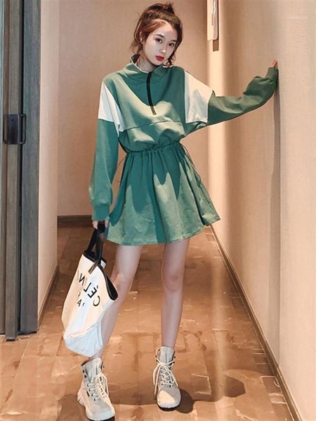 casual dresses 2021 women's clothes spring and autumn stand collar dress, Black;gray
casual dresses 2021 women's clothes spring and autumn stand collar dress, Black;gray