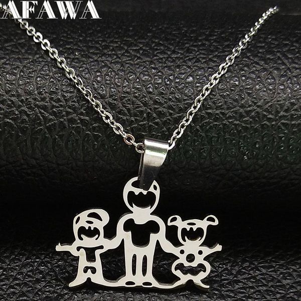 pendant necklaces family dad son daughter stainless steel necklace silver color kid jewelry joyeria father's day gift n335s01
pendant necklaces family dad son daughter stainless steel necklace silver color kid jewelry joyeria father's day gift n335s01