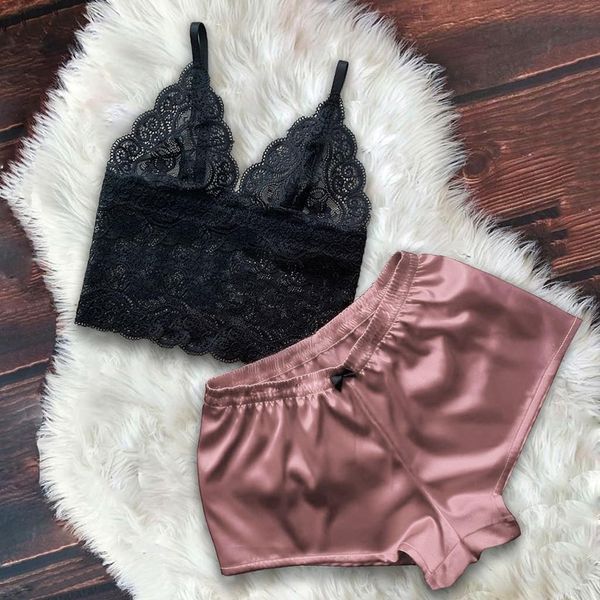 plus size women sleepwear suit satin v-neck solid camisole bowknot fashion lady pyjama sleeveless lace lingerie+shorts set, Black;red
plus size women sleepwear suit satin v-neck solid camisole bowknot fashion lady pyjama sleeveless lace lingerie+shorts set, Black;red